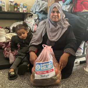 Provide a <b>monthly food pack</b> for a vulnerable family